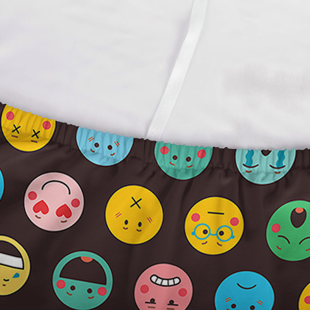 Colorful Emoji Faces Pattern Print Sofa Cover