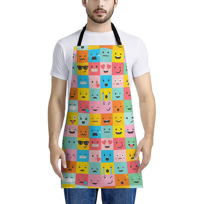 Colorful Emoji Pattern Print Apron