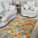Colorful Emoji Pattern Print Area Rug