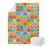 Colorful Emoji Pattern Print Blanket