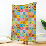 Colorful Emoji Pattern Print Blanket