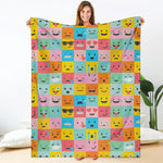 Colorful Emoji Pattern Print Blanket