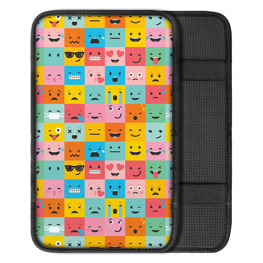Colorful Emoji Pattern Print Car Center Console Cover