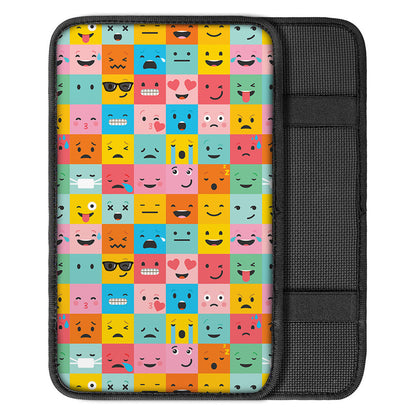 Colorful Emoji Pattern Print Car Center Console Cover