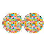 Colorful Emoji Pattern Print Car Coasters