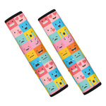Colorful Emoji Pattern Print Car Seat Belt Covers