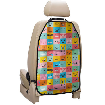 Colorful Emoji Pattern Print Car Seat Organizers