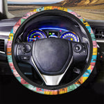 Colorful Emoji Pattern Print Car Steering Wheel Cover