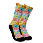 Colorful Emoji Pattern Print Crew Socks