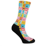 Colorful Emoji Pattern Print Crew Socks