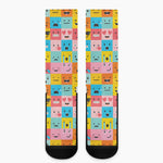 Colorful Emoji Pattern Print Crew Socks