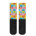 Colorful Emoji Pattern Print Crew Socks