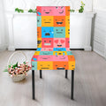 Colorful Emoji Pattern Print Dining Chair Slipcover