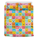 Colorful Emoji Pattern Print Duvet Cover Bedding Set