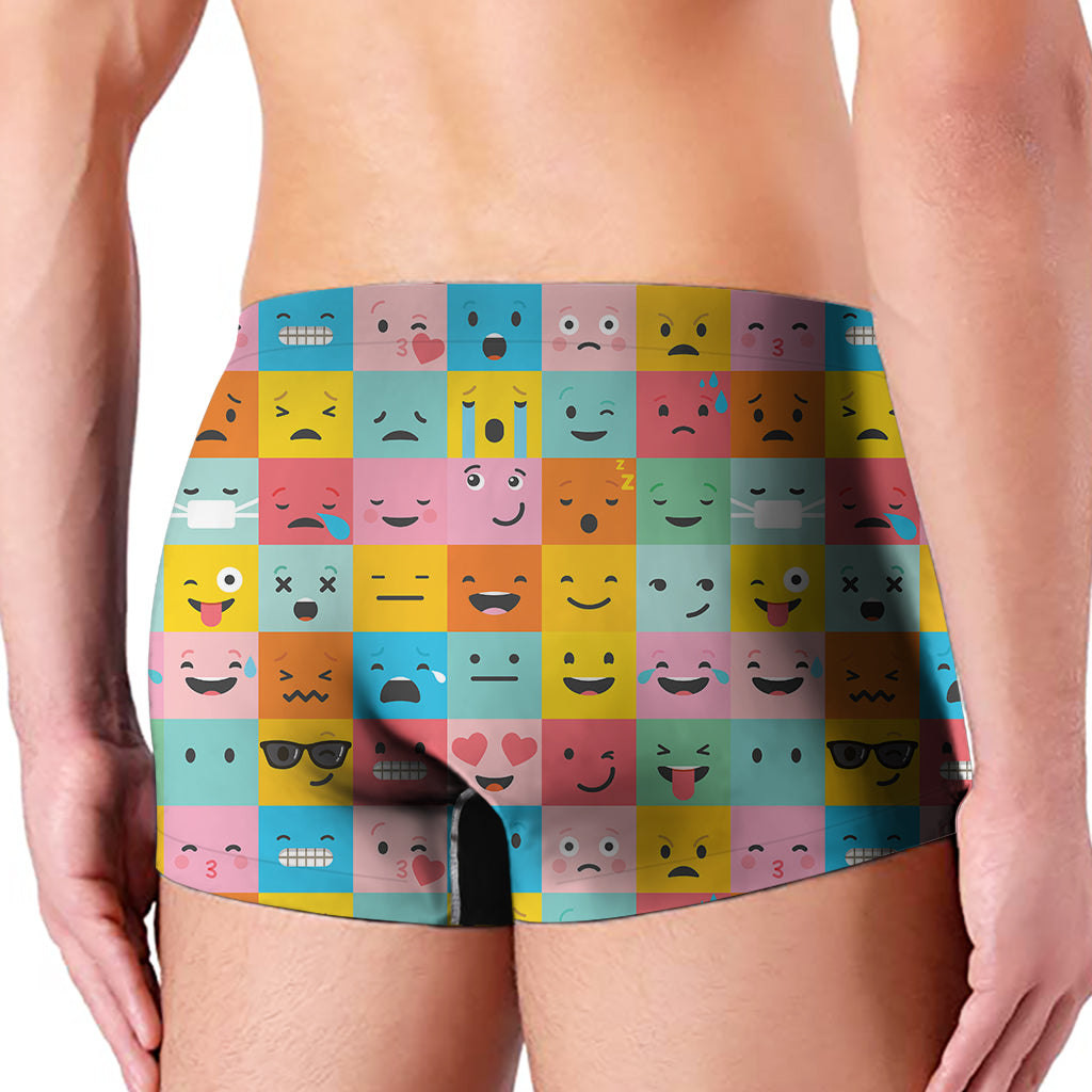Colorful Emoji Pattern Print Men's Boxer Briefs