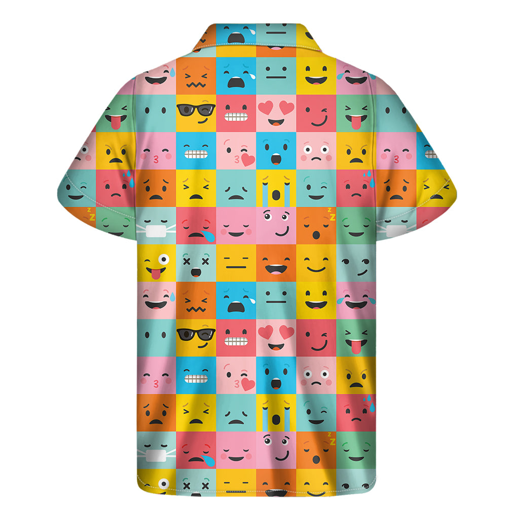 Colorful Emoji Pattern Print Men's Short Sleeve Shirt
