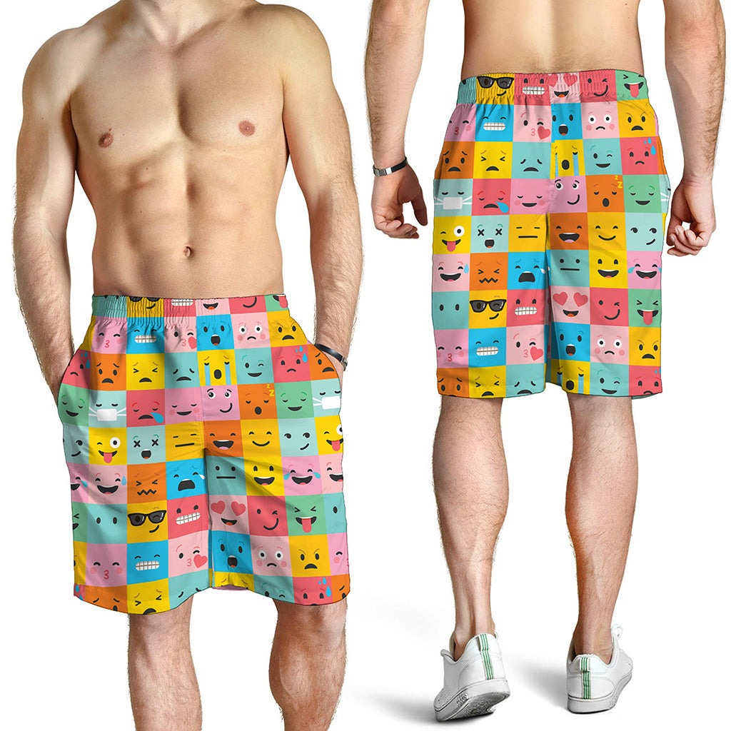 Colorful Emoji Pattern Print Men's Shorts