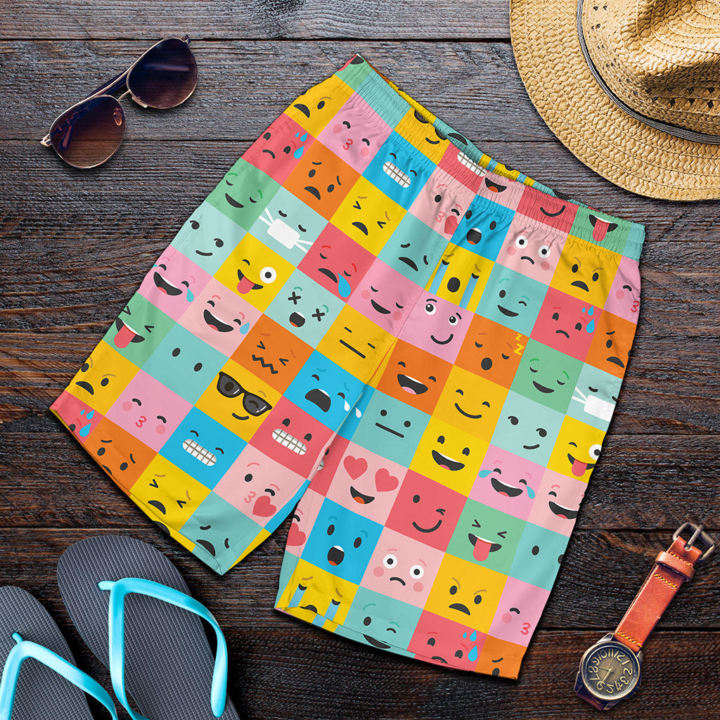 Colorful Emoji Pattern Print Men's Shorts