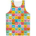 Colorful Emoji Pattern Print Men's Tank Top