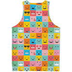 Colorful Emoji Pattern Print Men's Tank Top