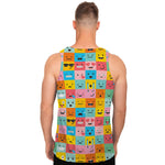 Colorful Emoji Pattern Print Men's Tank Top