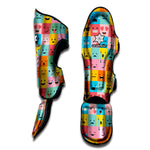 Colorful Emoji Pattern Print Muay Thai Shin Guard