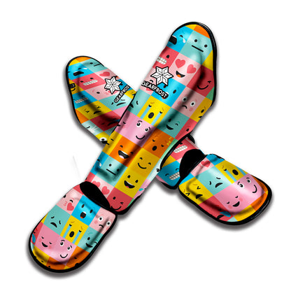 Colorful Emoji Pattern Print Muay Thai Shin Guard
