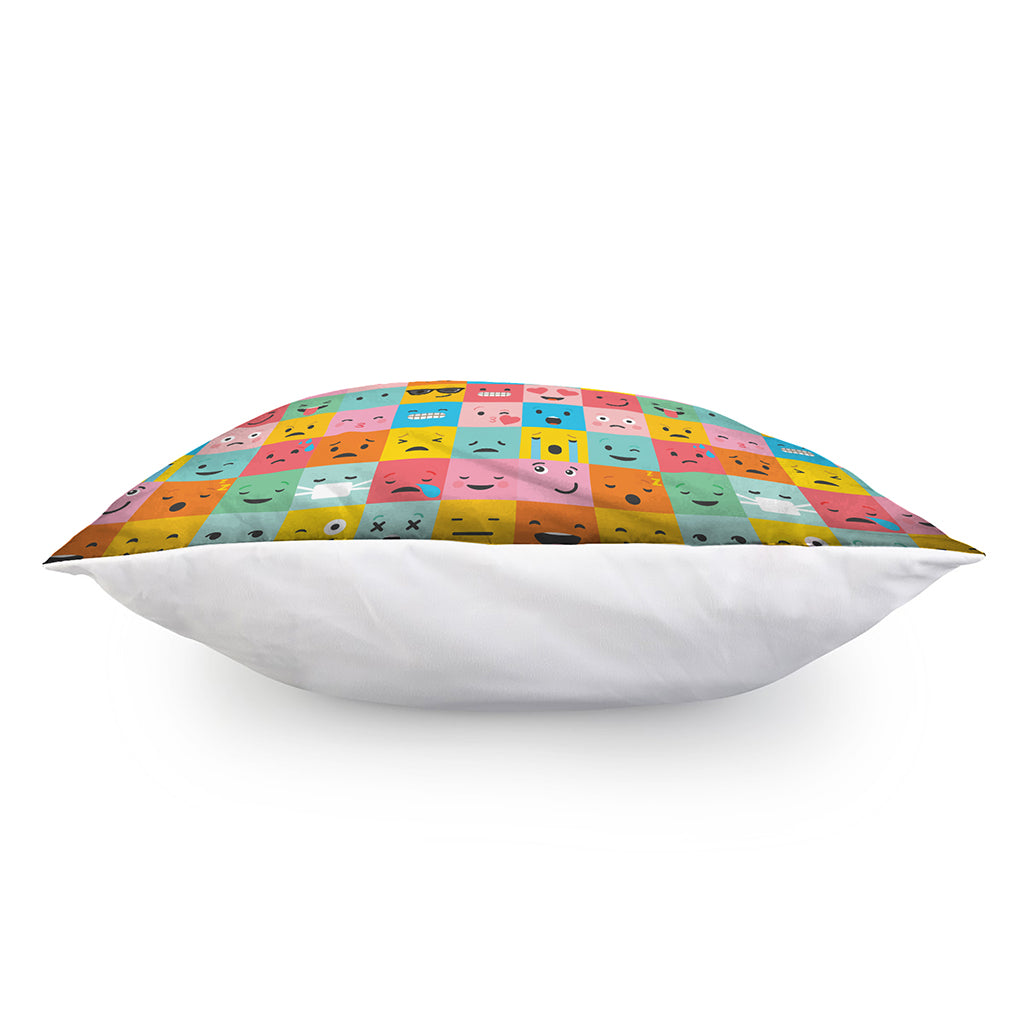 Colorful Emoji Pattern Print Pillow Cover