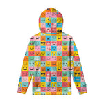 Colorful Emoji Pattern Print Pullover Hoodie