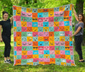 Colorful Emoji Pattern Print Quilt