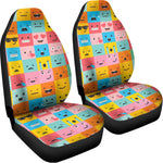 Colorful Emoji Pattern Print Universal Fit Car Seat Covers