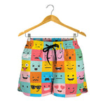 Colorful Emoji Pattern Print Women's Shorts