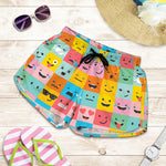 Colorful Emoji Pattern Print Women's Shorts