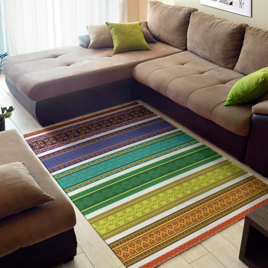 Colorful Ethnic Pattern Print Area Rug