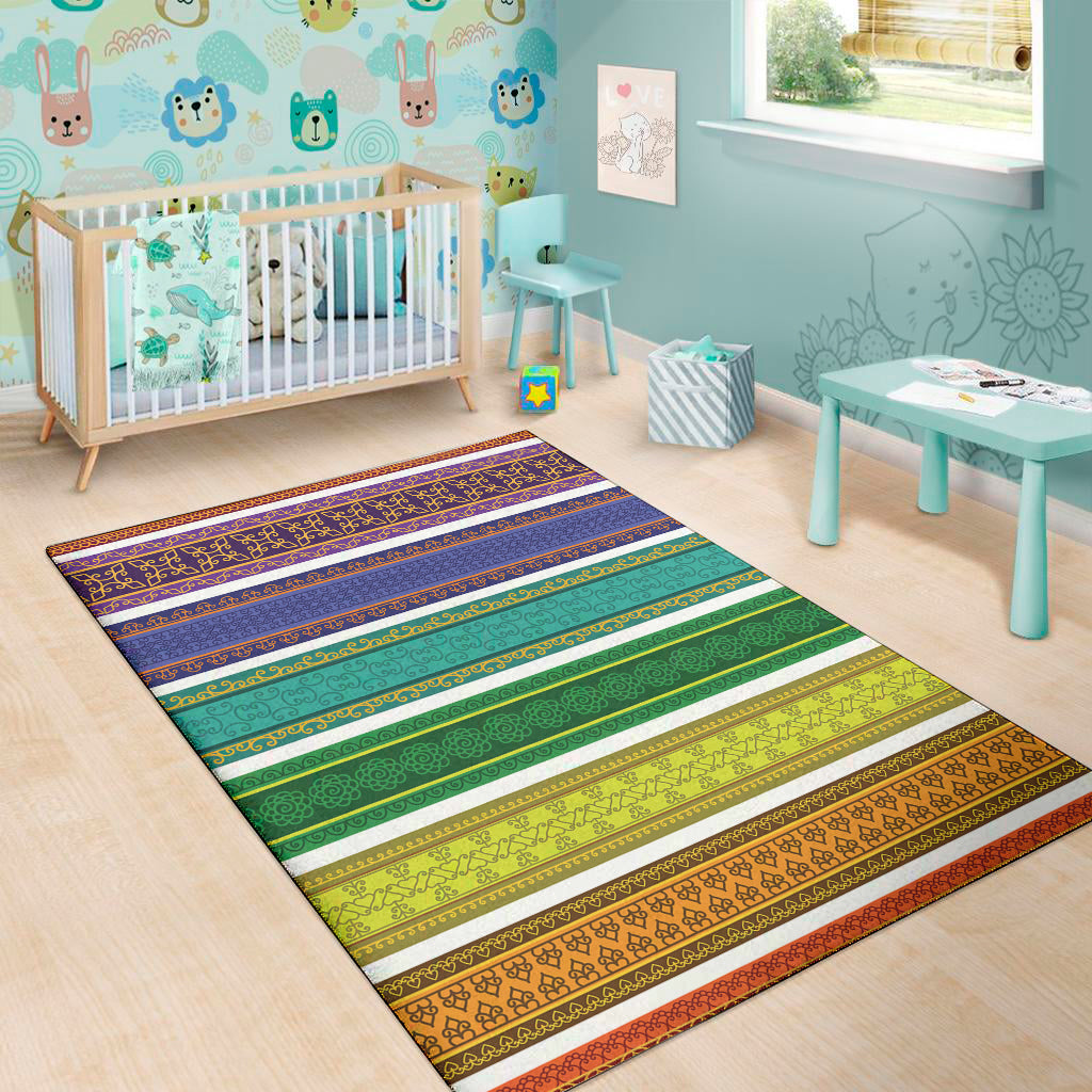 Colorful Ethnic Pattern Print Area Rug