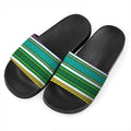 Colorful Ethnic Pattern Print Black Slide Sandals