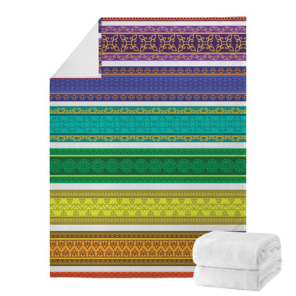 Colorful Ethnic Pattern Print Blanket
