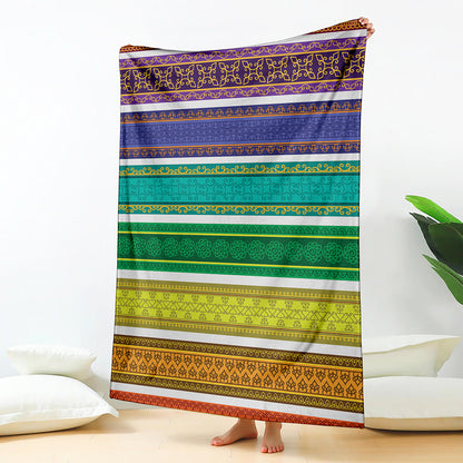 Colorful Ethnic Pattern Print Blanket
