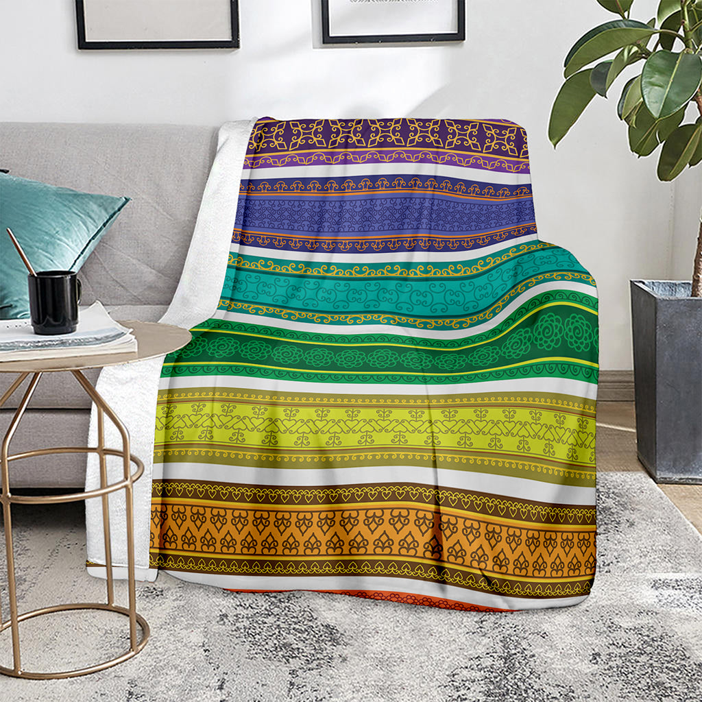 Colorful Ethnic Pattern Print Blanket