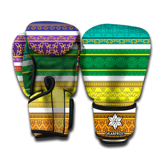 Colorful Ethnic Pattern Print Boxing Gloves