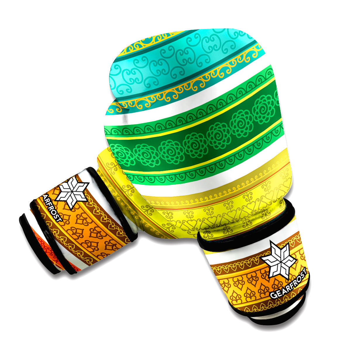 Colorful Ethnic Pattern Print Boxing Gloves