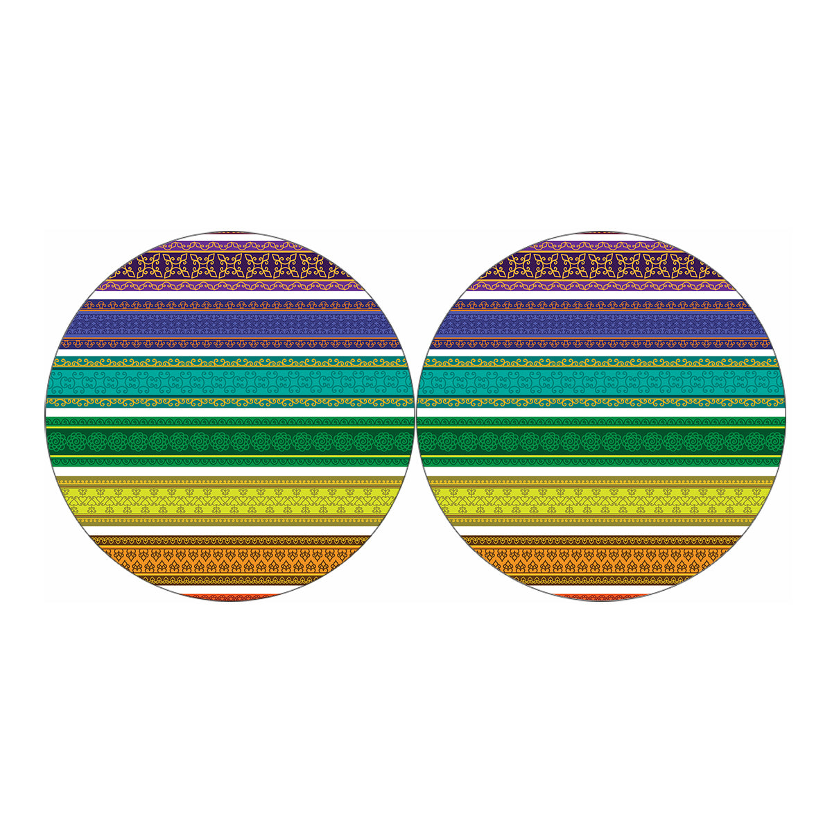 Colorful Ethnic Pattern Print Car Coasters