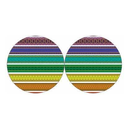 Colorful Ethnic Pattern Print Car Coasters