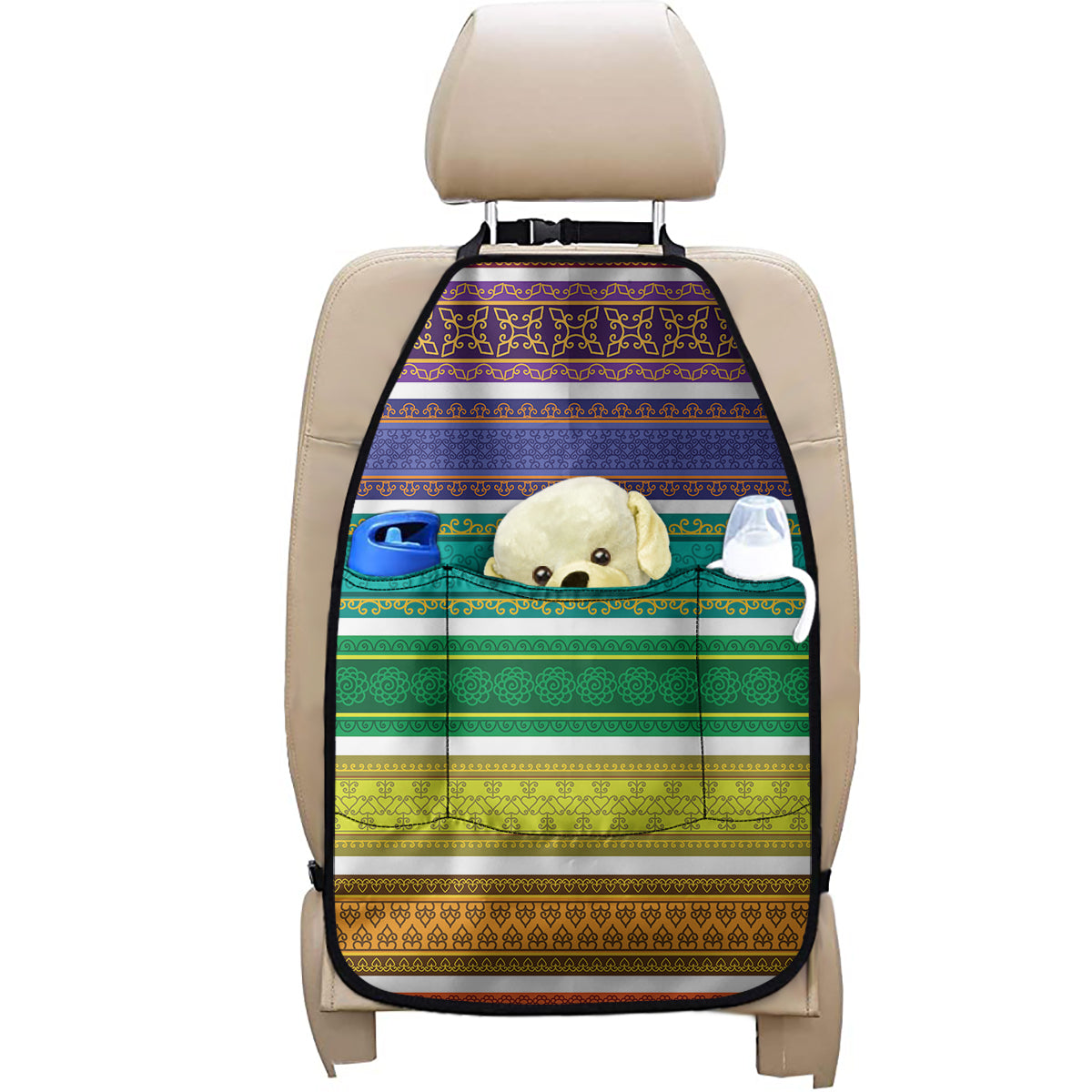 Colorful Ethnic Pattern Print Car Seat Organizers