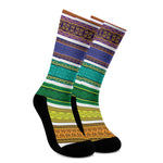 Colorful Ethnic Pattern Print Crew Socks
