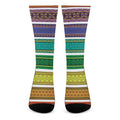 Colorful Ethnic Pattern Print Crew Socks