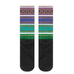 Colorful Ethnic Pattern Print Crew Socks