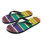 Colorful Ethnic Pattern Print Flip Flops