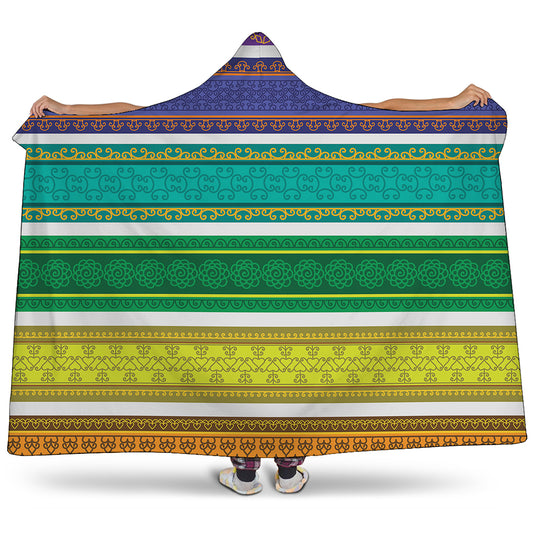 Colorful Ethnic Pattern Print Hooded Blanket