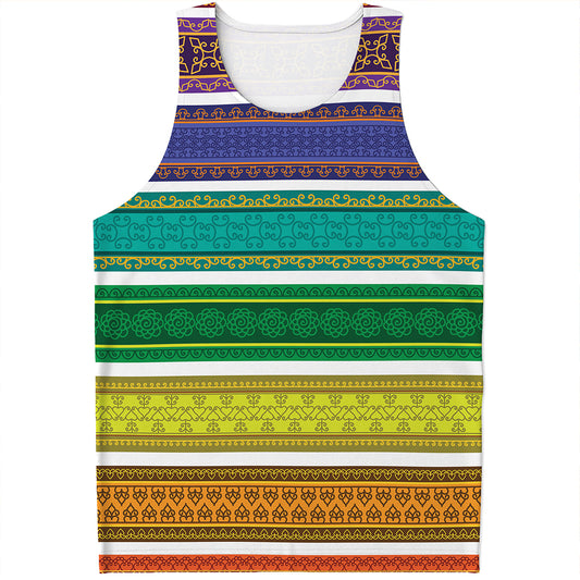 Colorful Ethnic Pattern Print Men's Tank Top